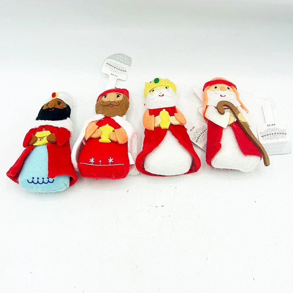 Set of 4 Target‎ Wondershop Three Wise Men & Shepherd Fabric Ornaments